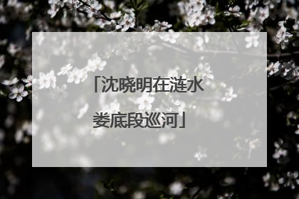 沈晓明在涟水娄底段巡河