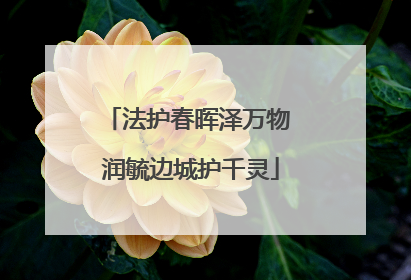 法护春晖泽万物 润毓边城护千灵