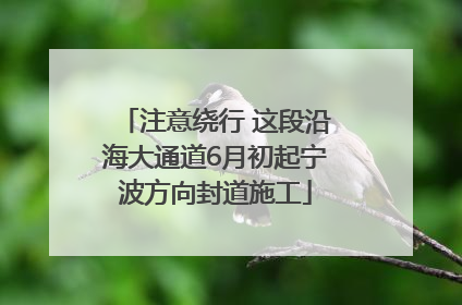 注意绕行 这段沿海大通道6月初起宁波方向封道施工