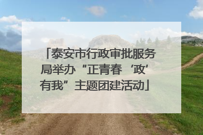 泰安市行政审批服务局举办“正青春‘政’有我”主题团建活动