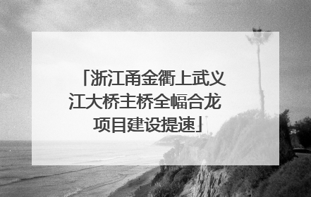 浙江甬金衢上武义江大桥主桥全幅合龙 项目建设提速