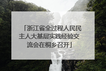 浙江省全过程人民民主人大基层实践经验交流会在桐乡召开