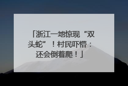浙江一地惊现“双头蛇”！村民吓懵：还会倒着爬！