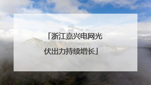 浙江嘉兴电网光伏出力持续增长