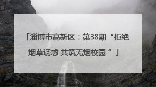 淄博市高新区：第38期“拒绝烟草诱惑 共筑无烟校园 ”