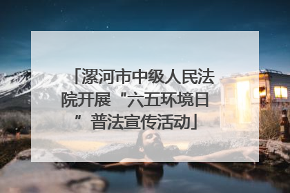 漯河市中级人民法院开展“六五环境日”普法宣传活动