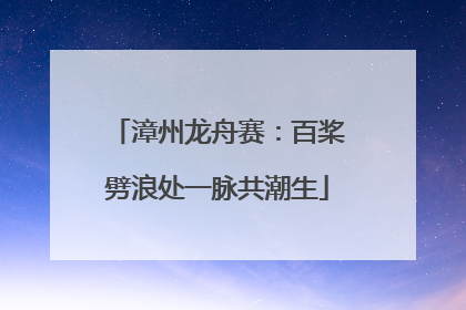 漳州龙舟赛：百桨劈浪处一脉共潮生