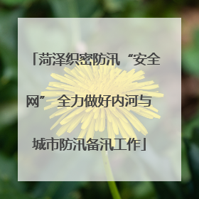 菏泽织密防汛“安全网” 全力做好内河与城市防汛备汛工作