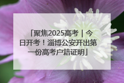 聚焦2025高考｜今日开考！淄博公安开出第一份高考户籍证明