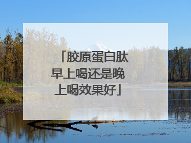 胶原蛋白肽早上喝还是晚上喝效果好