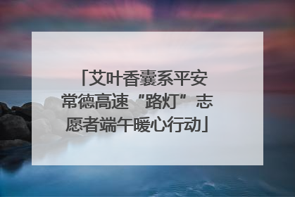 艾叶香囊系平安 常德高速“路灯”志愿者端午暖心行动
