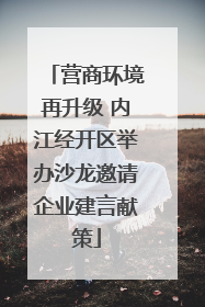 营商环境再升级 内江经开区举办沙龙邀请企业建言献策