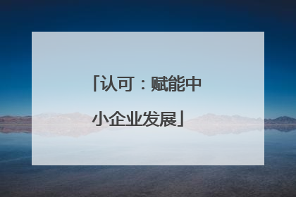 认可：赋能中小企业发展
