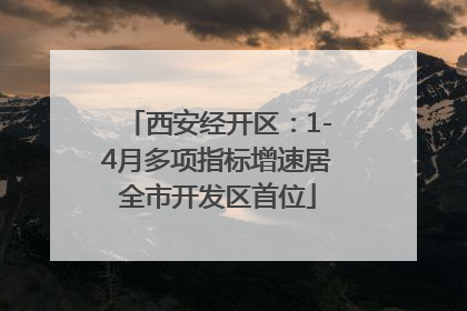 西安经开区：1-4月多项指标增速居全市开发区首位