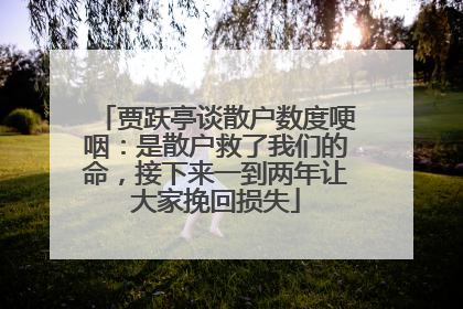 贾跃亭谈散户数度哽咽：是散户救了我们的命，接下来一到两年让大家挽回损失