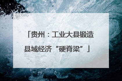 贵州：工业大县锻造县域经济“硬脊梁”