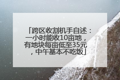 跨区收割机手自述：一小时能收10亩地，有地块每亩低至35元，中午基本不吃饭