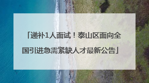 递补1人面试！泰山区面向全国引进急需紧缺人才最新公告