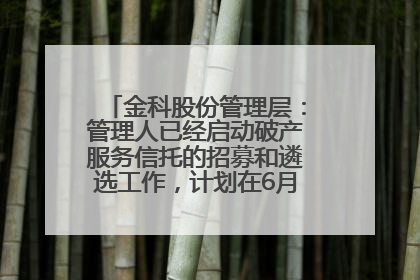 金科股份管理层：管理人已经启动破产服务信托的招募和遴选工作，计划在6月初召开评审会
