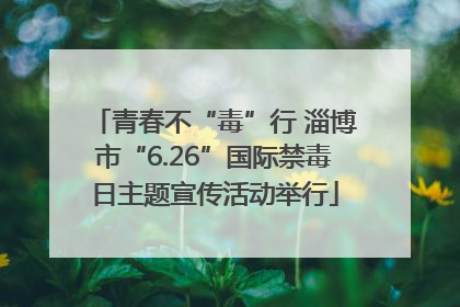 青春不“毒”行 淄博市“6.26”国际禁毒日主题宣传活动举行