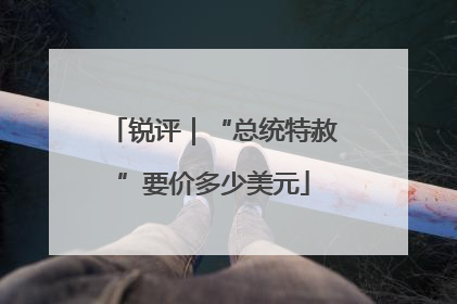 锐评｜“总统特赦”要价多少美元
