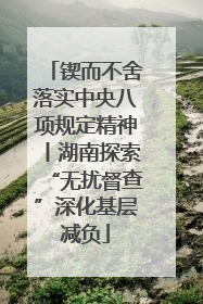 锲而不舍落实中央八项规定精神丨湖南探索“无扰督查”深化基层减负