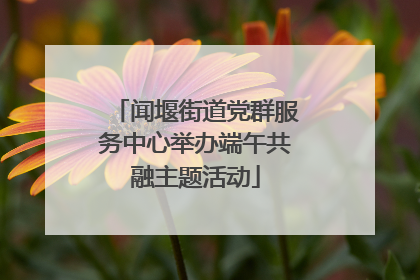 闻堰街道党群服务中心举办端午共融主题活动