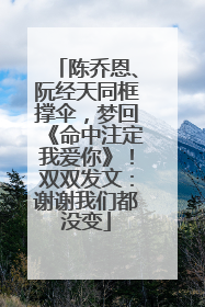 陈乔恩、阮经天同框撑伞，梦回《命中注定我爱你》！双双发文：谢谢我们都没变