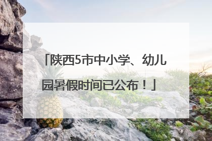 陕西5市中小学、幼儿园暑假时间已公布！