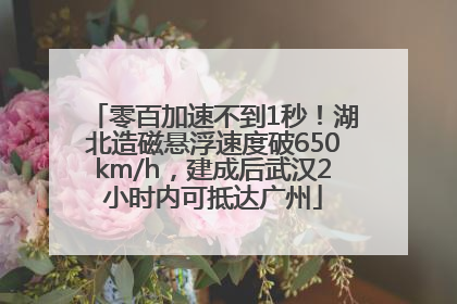 零百加速不到1秒！湖北造磁悬浮速度破650km/h，建成后武汉2小时内可抵达广州