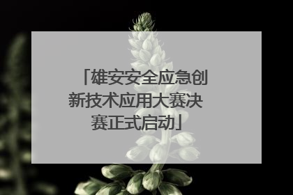 雄安安全应急创新技术应用大赛决赛正式启动