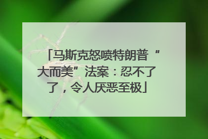 马斯克怒喷特朗普“大而美”法案：忍不了了，令人厌恶至极