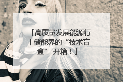 高质量发展能源行丨储能界的“技术盲盒” 开箱！