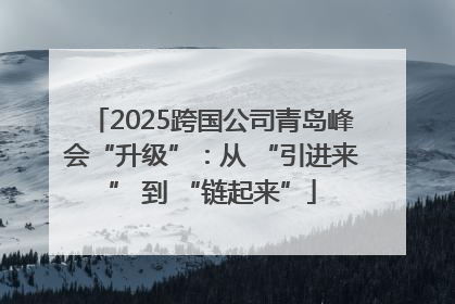 2025跨国公司青岛峰会“升级”：从 “引进来” 到 “链起来”