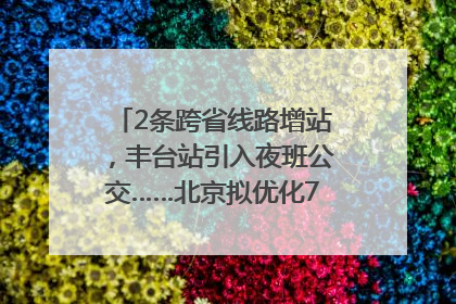 2条跨省线路增站，丰台站引入夜班公交……北京拟优化7条公交线！