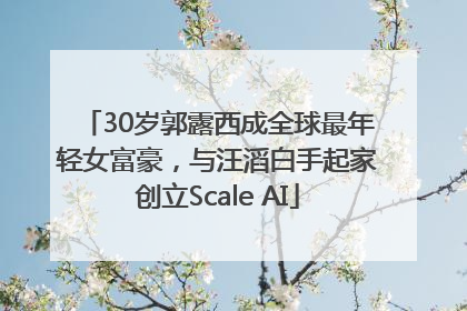 30岁郭露西成全球最年轻女富豪，与汪滔白手起家创立Scale AI