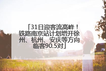 31日迎客流高峰！铁路南京站计划增开徐州、杭州、安庆等方向临客90.5对
