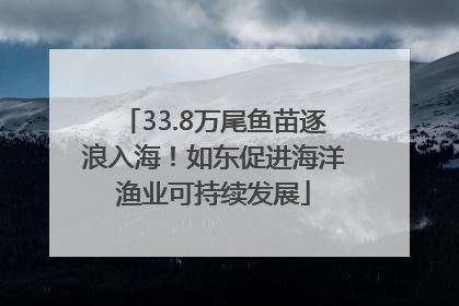 33.8万尾鱼苗逐浪入海！如东促进海洋渔业可持续发展
