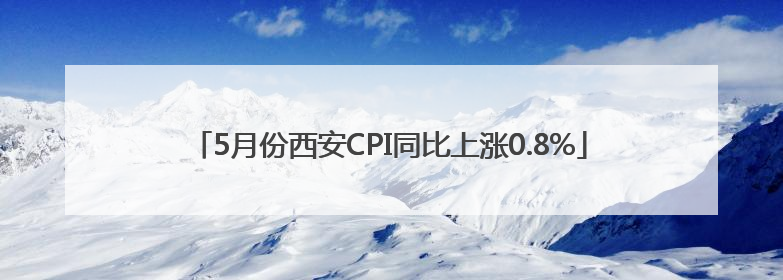 5月份西安CPI同比上涨0.8%