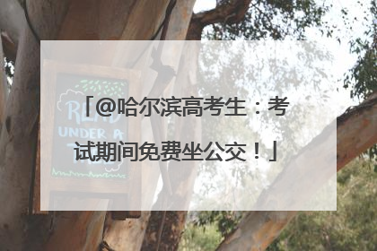 @哈尔滨高考生：考试期间免费坐公交！